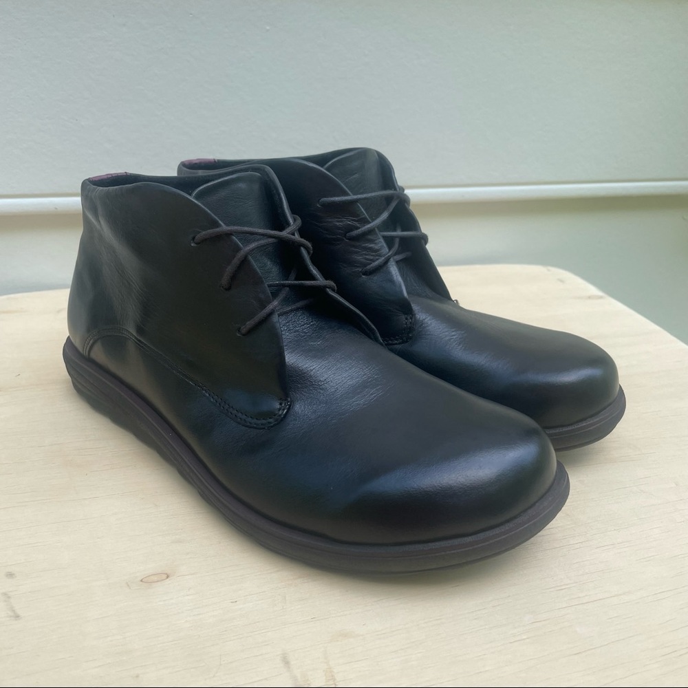 Romika black leather lace up ankle boots 42 - Picture 1 of 15
